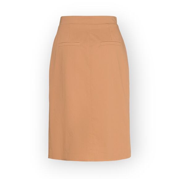 10/42 BA&SH Bastien CottonBlend ALine Wrap Midi Skirt Camel PatchPockets - Picture 3 of 14